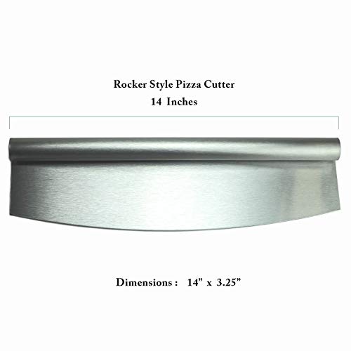HUJI Stainless Steel Pizza Cutter - 14 inch Rocker Style (1 Pack) - Thumbnail 6