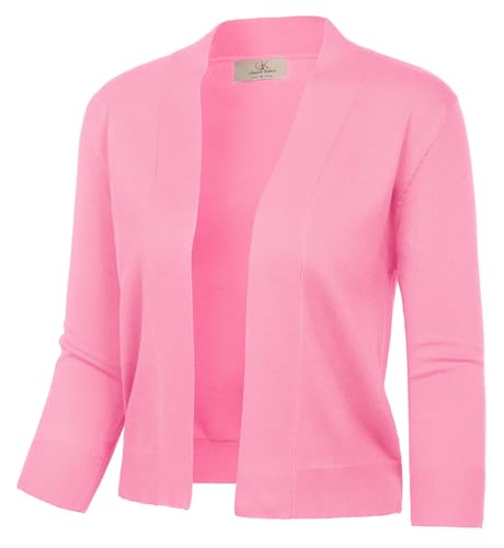 Image of GRACE KARIN Women Cardigan Sweaters Lightweight Knit Cropped Cardigans Trendy 3 /4 Sleeve Shrug Bolero S-3XL