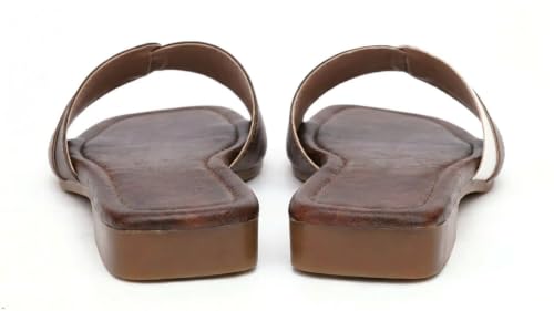 Image of Women's Square Toe Buckle Strap Flat Slides