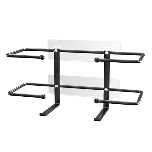 Selbstklebender Wand-Handschuhspender – Metall Labor-Handschuhhalter für Einweg- & Latexhandschuhe, Taschentuchbox Organizer, medizinischer Handschuhhalter ohne Bohren, Schwarz