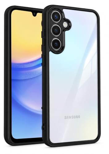 Image of VONZEE Clear Back Case Cover for Samsung A15 5G | Shockproof Design | Hard Back Cover Case for Samsung A15 5G (PC & TPU, Black)