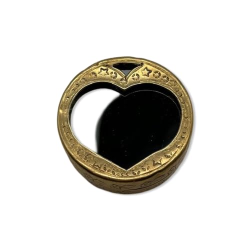 Vintage copper snuff box with mirror and heart detail