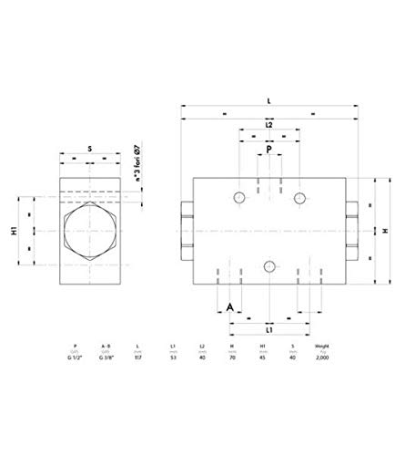 Divisor de cantidad. Relación de división: 50:50, flujo volumen: mín. 40 l/min/máx. 60 l/min, conexiones: entrada G1/2''/salida G3/8"