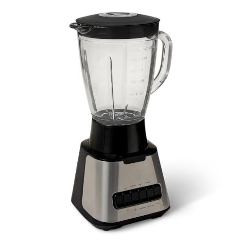 Amazon Basics 6-Cup (50 Fl. Oz) Countertop Blender, with 6 Pre-Programmed Functions, Pulse, Ice...