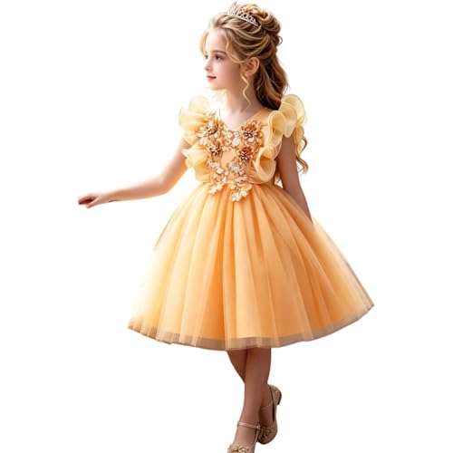 Robe de cérémonie fillette sans manches pour mariage et fêtes d'école