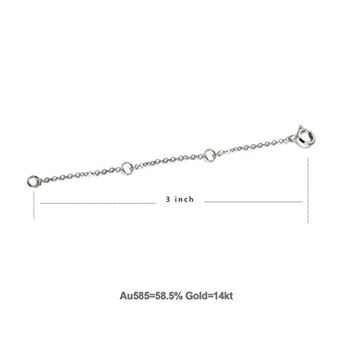 14K Solid Gold Chain Necklace Extender 2-3-4 Inch, Durable Adjustable Gold Chain Extender for Gold Necklace Bracelet2