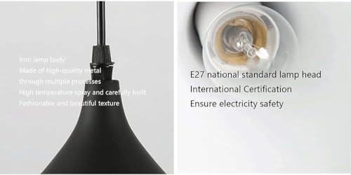 Lampe à suspension industrielle E27 anti-éblouissement pour éclairer la table