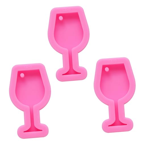 LOLIPPYY 3 piezas Molde de Silicona para Colgantes Forma de Copa de Cáliz para DIY de Resina Moldes para Llavero y Encanto de Joyería Duradero y Fácil de Usar
