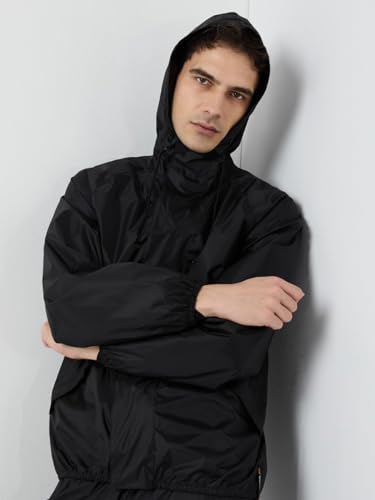 Image of Wildcraft Men Rain Jacket | Hooded Waterproof Design With Adjustable Drawstring & Elasticated Cuffs | 100% Polyester Breathable Fabric For Monsoon Travel & Daily Wear