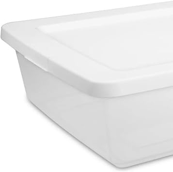 White 41 Quart Clear Plastic Storage Container with Snap-On Lid(2 pack)