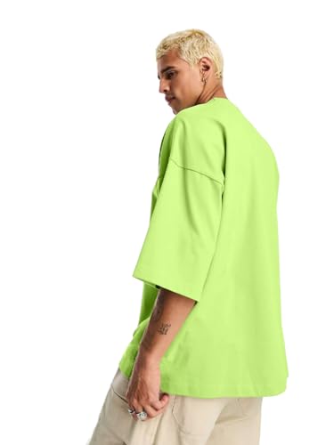 LEOTUDE Men's Oversized Half Sleeve Round Neck T Shirt