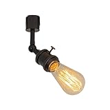 FSLiving スポットライト ダクトレール用 ダクトレールライト スポットライト E26口金 電球付属しない ライティングレール照明器具 照射角度調節可能 レトロソケット ブラック ソケットに回転スイッチ付き on/offスイッチ付き