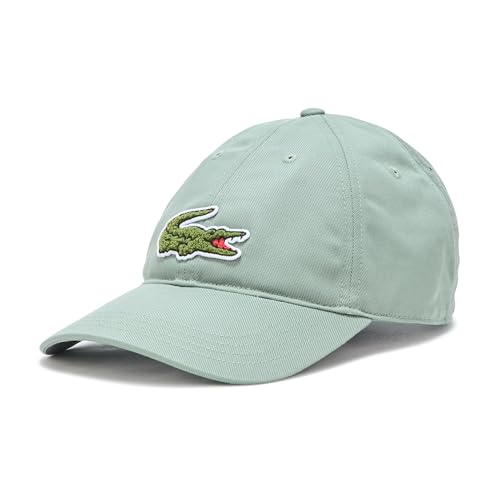Lacoste Unisex Crocodile Badge Cotton Twill Cap, Green, One Size