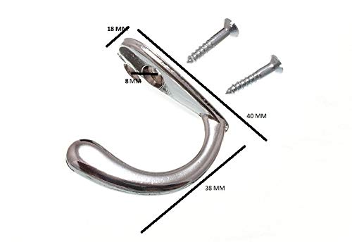 Crochets chromés de 5,1 cm OneStopDiy avec vis pour rangement mural compact