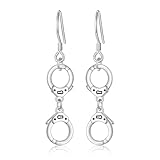 S925 Sterling Silver Handcuffs Dangle Drop Earrings for Women