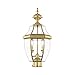 Livex Lighting 2254-02 Monterey 2 Light Outdoor Polished Brass Finish Solid Brass Post Head with Clear Beveled Glass
