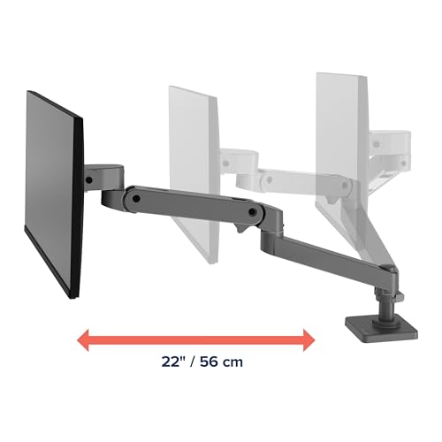 Image of Ergotron - Upgraded LX Pro Premium Monitor Arm, Single Monitor Desk Mount - fits Flat Curved Ultrawide Computer Monitors up to 34 Inches, 4 to 22 lbs, VESA 75x75mm or 100x100mm - Dark Grey