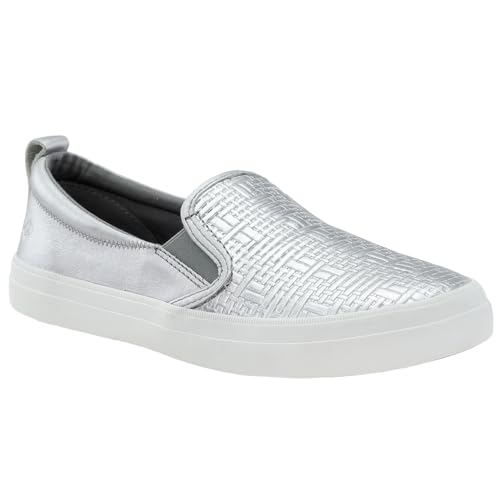 Image of Sperry Womens Crest Vibe Sparkle Stripe Linen | Casual Shoes