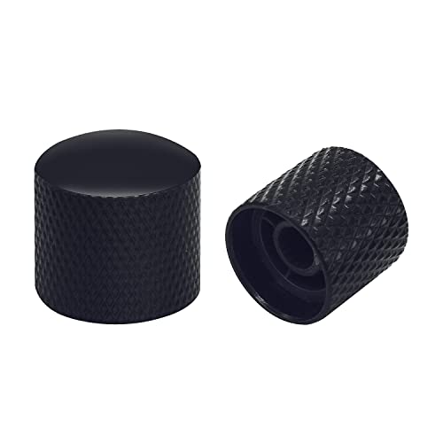 Mxuteuk 4Pcs Black Guitar Knobs Metal Potentiometer Control Knob Volume Audio Electric Guitar Knob Bass Knob 18 X 17Mm (D*H) Knob-11-Bk #TOP3