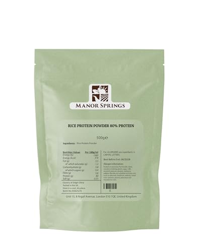 Brown Rice Protein Powder 500g - 80% Protein Content by Manor Springs