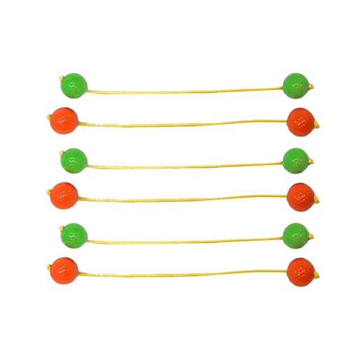 QSTDGVPW 6Pcs Ladder Ball Toss Bolas Set Golf Tossing Balls Ladder Game Throwing Training for Lawn, Orange and Green