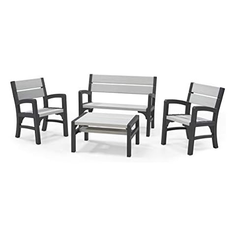 Keter 4-Seater Lounge Set in Soft Grey Cover