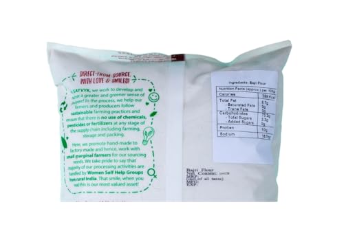 Image of S Siddhagiri's SATVYK THE HEALTH re STORE - Desi Bajra Flour - (500gm) - Stoneground | Pearl Millet Flour | Gluten-Free Bajri Flour | Fiber-Rich - Protein-Rich Bajra Atta
