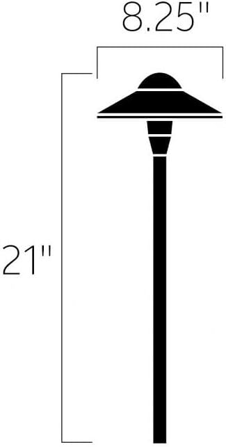 Kichler LED Retrofit 12 Volt 16.25 Watt Landscape Path Light in Centenial Brass Finish for Pathways, Sidewalks and Planting Beds, 15310CBR