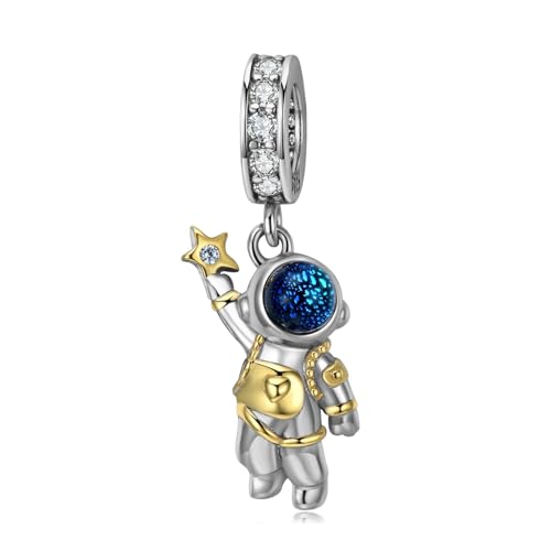 Charm de astronauta estrellado para lucir en tu pulsera Pandora durante tus viajes