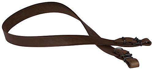 Bronzedog Leather Rifle Sling Durable Hunting Shoulder Strap Adjustable Shotgun Belt Handmade Crossbow Gun Accessories Brown (Embossing, Brown) #TOP2