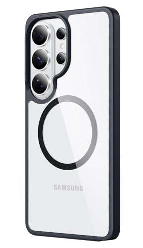 Image of NISHTECH for Samsung Galaxy S26 Ultra 5G Case: Clear Magnetic Slim Fit Case Compatible with Magsafe Rugged Protective Transparent Cover (Black Magnetic)