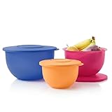 set ciotole meraviglia tupperware misure Facile da usare: ogni ciotola strutturata ha un bordo decorativo e facile da impugnare che rende semplice preparare, trasportare e servire. Inoltre nidificano perfettamente l'uno dentro l'altro per risparmiare prezioso spazio in cucina