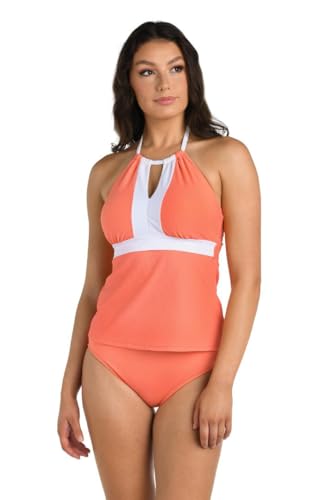 24th & Ocean Women's Strappy High Neck Tankini Swimsuit Top