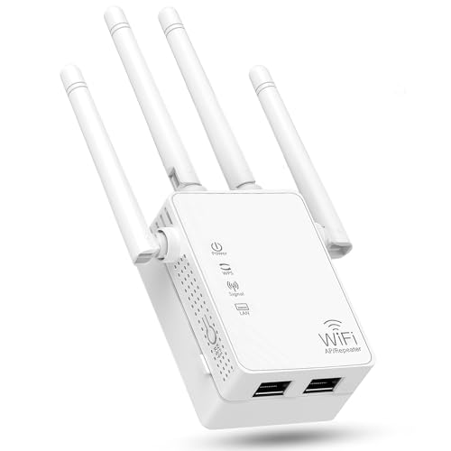 4-Antena WiFi Amplificador Extensor de señal, Wi-Fi Extensor 1200Mbps Banda Dual 2.4G&5G, WiFi Amplificador with 3 patrón & 2 Puerto Ethernet, Wi-Fi Repetidor with 12880 Sq.ft Cobertura 105 Equipo 4-Antena WiFi Amplificador Extensor de señal, Wi-Fi Extensor 1200Mbps Banda Dual 2.4G&5G, WiFi Amplificador with 3 patrón & 2 Puerto Ethernet, Wi-Fi Repetidor with 12880 Sq.ft Cobertura 105 Equipo