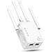 AILKIN 4-Antenna WiFi Extender Signal Booster, WiFi Extender con 1200Mbps Dual - Band 2.4G&5G, WIFI Booster con 3 modalità e 2 porte Ethernet, Wi-Fi Repeater con 12880 Sq.ft Copertura 105 Dispositivi immagine