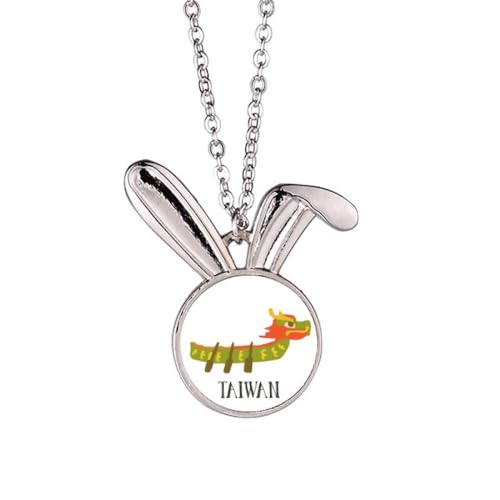 Collier pendentif lapin dragon bateau en porcelaine fine, l'excellence du savoir-faire