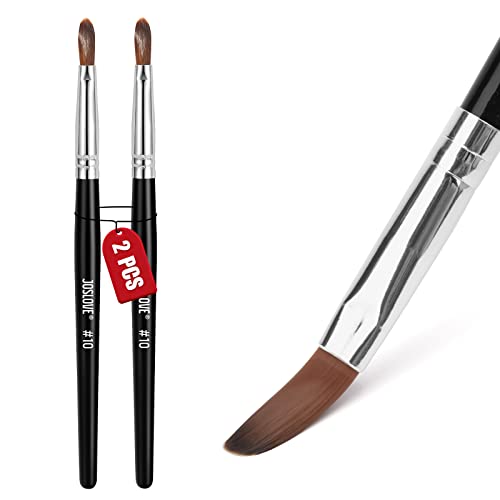 Joslove 2Pcs Acrylic Nail Brush, Size 10 Handmade Round Nail Brush For Acrylic Powder Application, 100% Pure Kolinsky Sable Hair With Wooden Handle For Diy Home Salon #TOP7