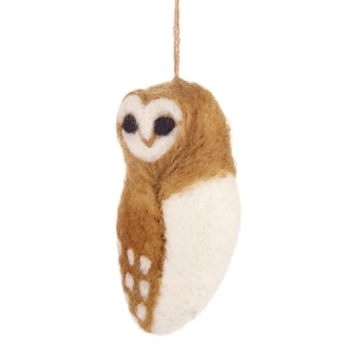 Christmas Decoration, Felt Owl Bauble, Wool Barn Owl Xmas Tree Ornament, Hanging Felt Barn Owl Autumn Decoration, Handmade Owl Figurine, Wool Owl Xmas Tree Bauble, Felt Animal, Mini Owl