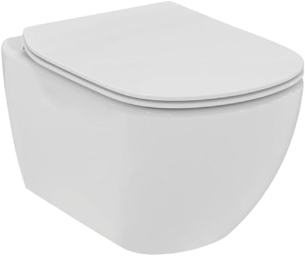 Ideal Standard - Tesi, WC sospeso senza brida RimLS+, Copriwater sottile con chiusura rallentata, Bianco