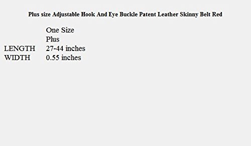 eVogues Plus size Adjustable Hook And Eye Buckle Patent Leather Skinny Belt4