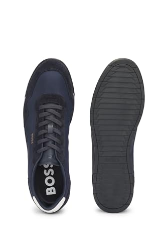 Image of BOSS Men's Titanium SL sdtxny Trainers Made of Various Materials with Suede Details and Lacing Size