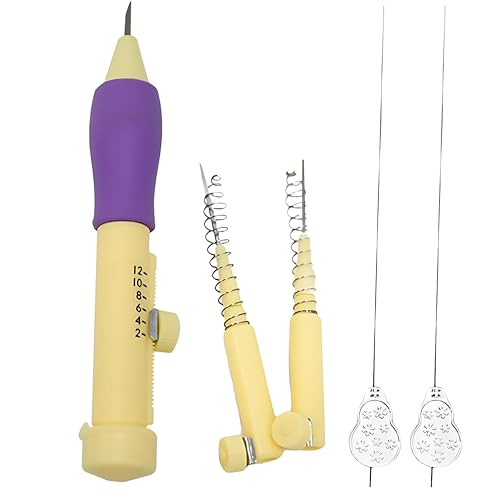 Image of Lecraft Punch Needle Set for Beginners - 3 Needle Sizes Threader, Embroidery Pen with Instructions - DIY Craft & Embroidery Tool - Purple