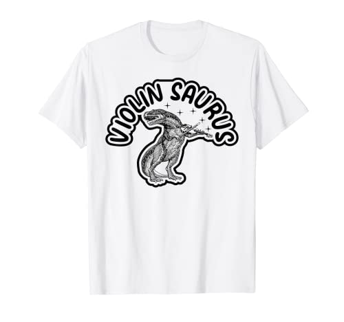 Violín Saurus Violinista Dinosaurio Violinista Jugador Música Dino Camiseta