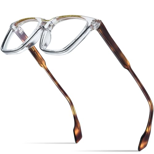 Gafas de gran tamaño MUTYNE anteojos de acetato color polvo para oficina y uso diario