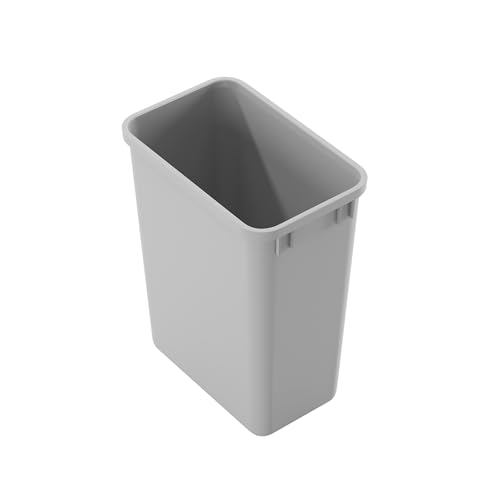 Dowell 35L Wastebasket Trash Container, 37Qt/9.2Gal, Plastic, Stackable, for Kitchen/Bathroom/Office, Fits Under Sink/Desk (Grey 4000 35 04)