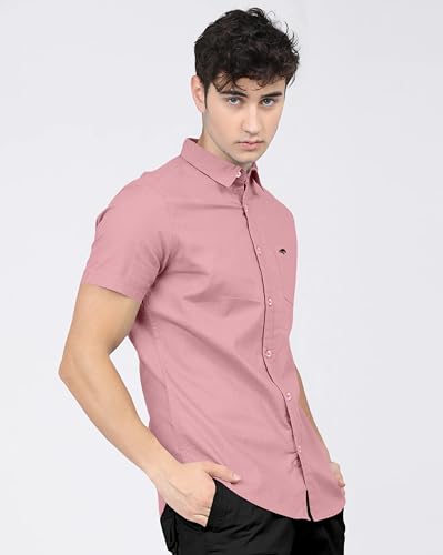 Image of BRUCEWANE Men's 100% Cotton Half Sleeve Shirt