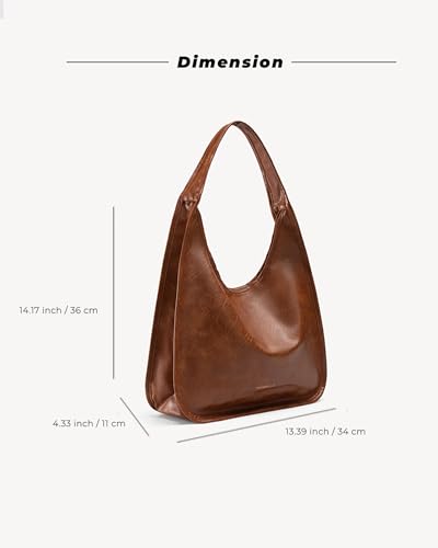 Image of NEWBELLA Hobo Purse, PU Leather Shoulder Bag, Tote Handbag for Work and Travel