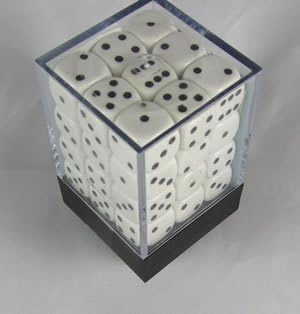Koplow Games White Promotional Opaque 6 Sided Dice 12mm Set of 36