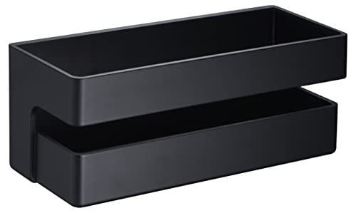 IMEX - Jabonera Frontal de para baño y Cocina - Colocación de Pared con Tornillos Estante de PVC Rectangular Negro Mate - ANG005