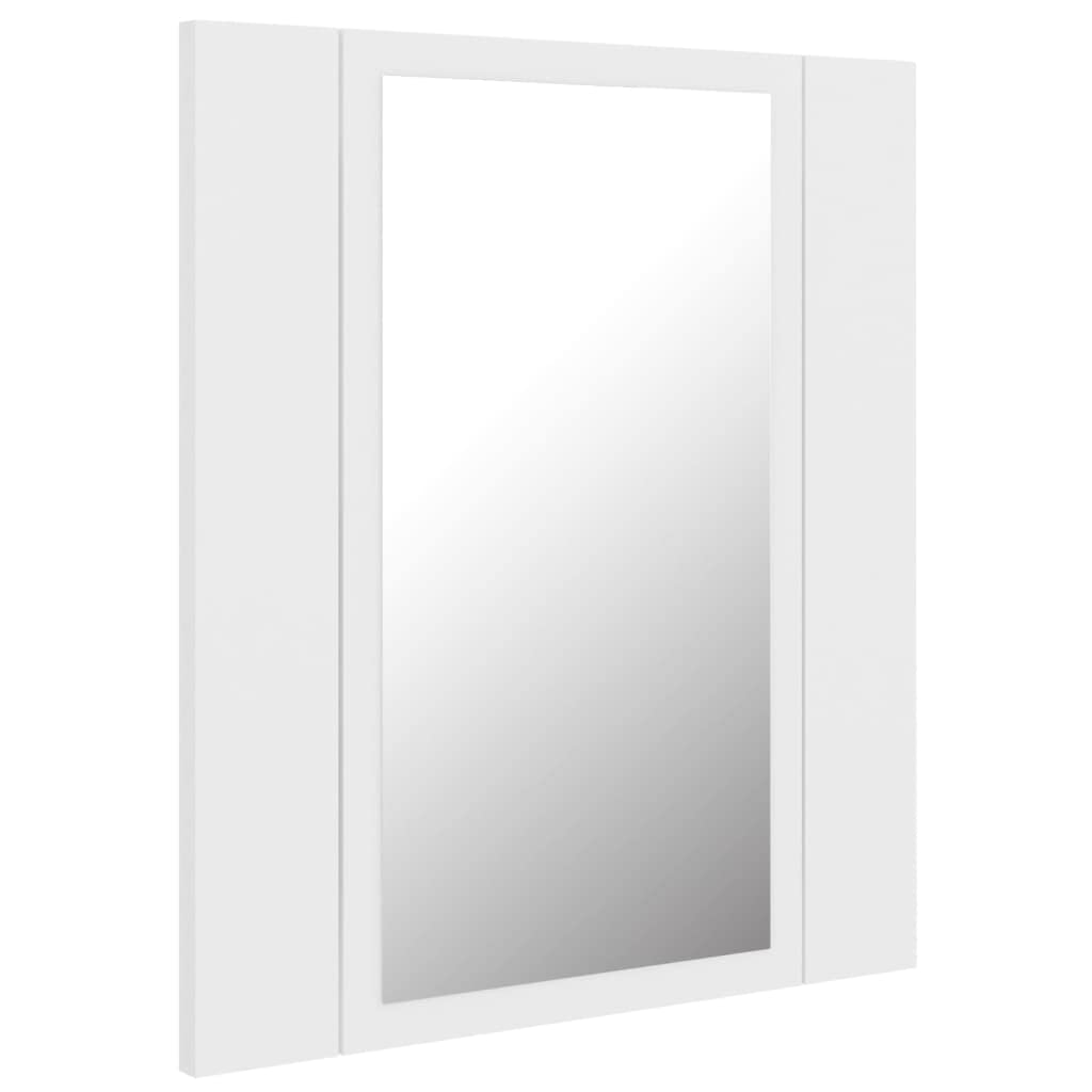 vidaXL Szafka łazienkowa z lustrem i LED, biała, 40x12x45 cm, akryl